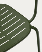 Stapelbarer Outdoor-Stuhl mit Armlehnen Brai aus  verzinktem Stahl in Grün - ZEN ZONE Furniture