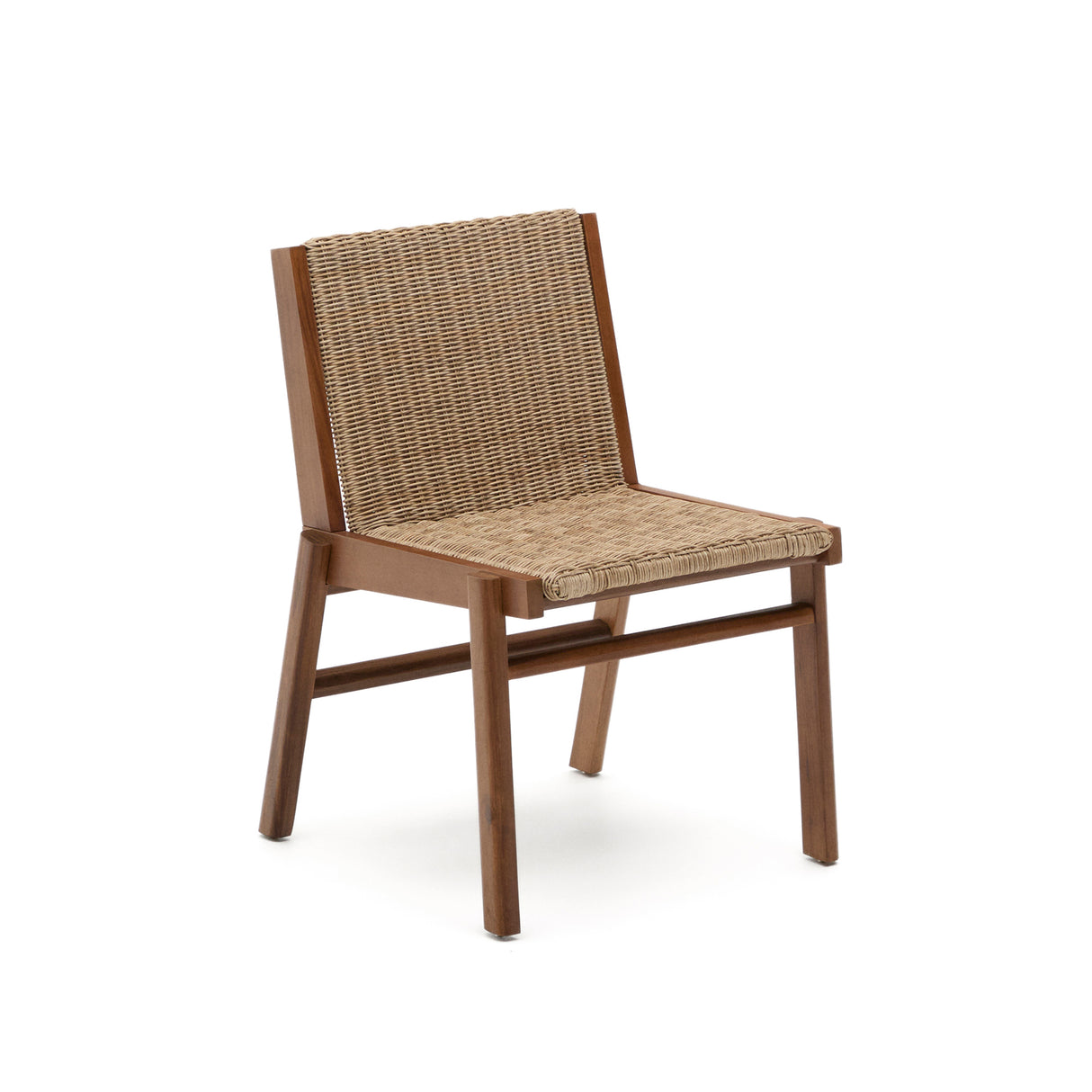 Stuhl Itani aus massivem Teakholz und synthetischem Rattan FSC 100%