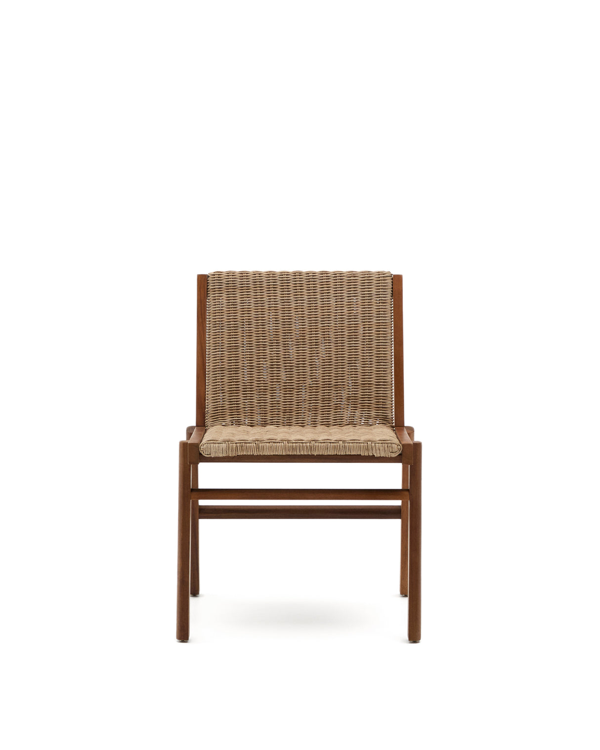 Stuhl Itani aus massivem Teakholz und synthetischem Rattan FSC 100%