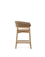 Hocker Arinella aus massivem Akazienholz mit Finish in natürlichem Farbton und beigem Seil 65 cm FSC 100%