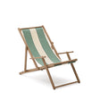 Grün-beige gestreifter klappbarer Outdoor-Liegestuhl Vilara aus massivem Akazienholz, FSC 100% - ZEN ZONE Furniture