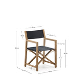 Outdoor-Klappstuhl Vilara in Schwarz aus massivem Akazienholz FSC 100% - ZEN ZONE Furniture