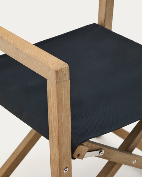 Outdoor-Klappstuhl Vilara in Schwarz aus massivem Akazienholz FSC 100% - ZEN ZONE Furniture