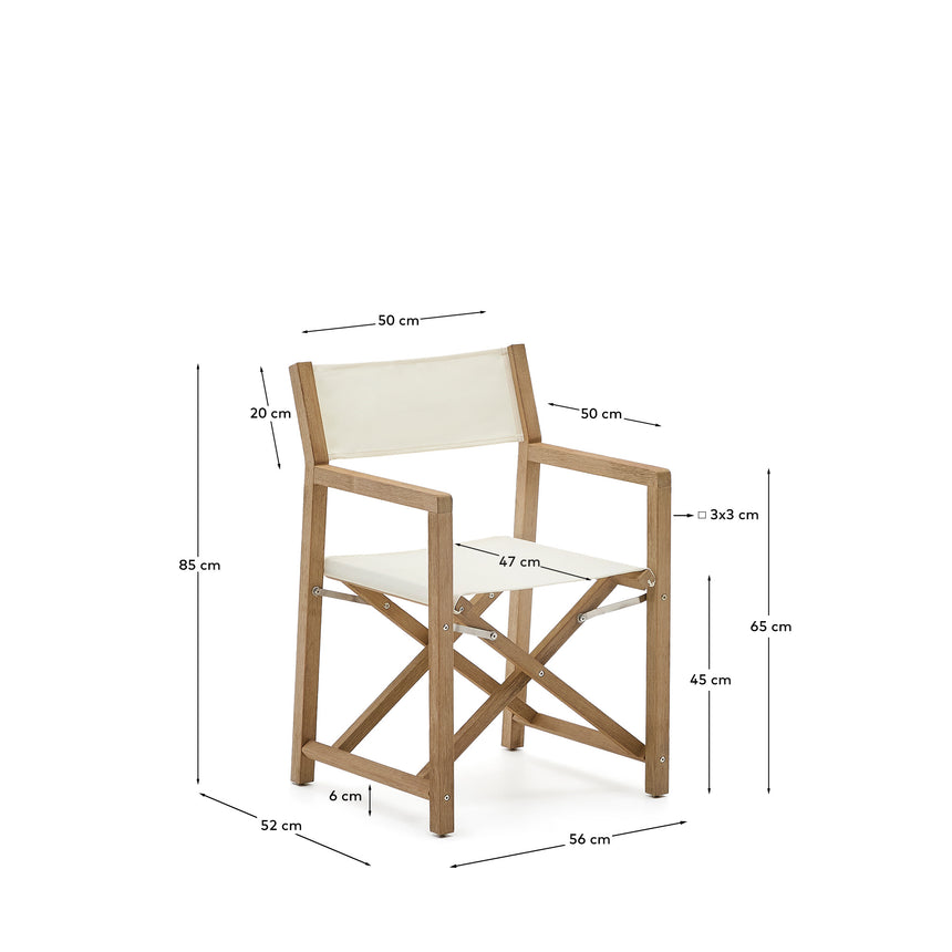 Outdoor-Klappstuhl Vilara in Weiß aus massivem Akazienholz FSC 100% - ZEN ZONE Furniture