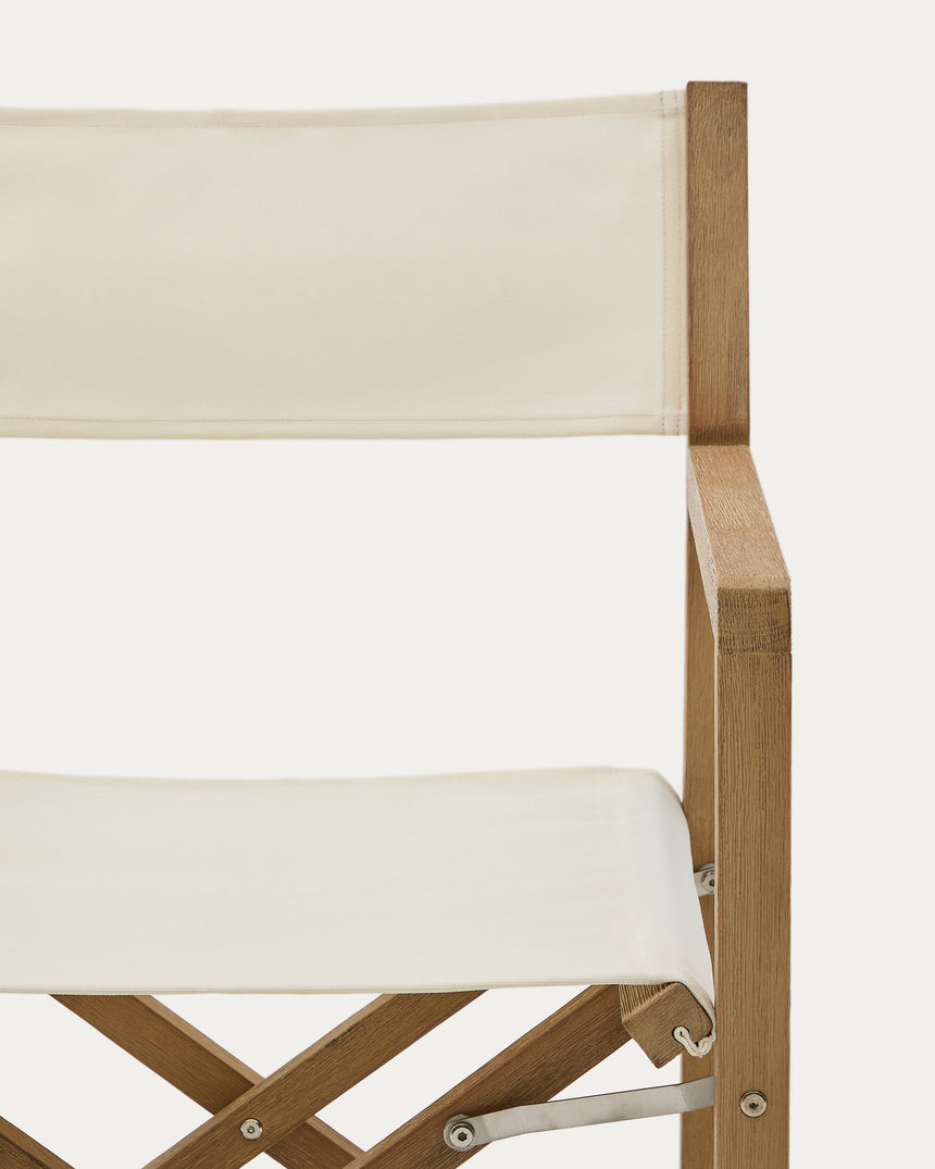 Outdoor-Klappstuhl Vilara in Weiß aus massivem Akazienholz FSC 100% - ZEN ZONE Furniture