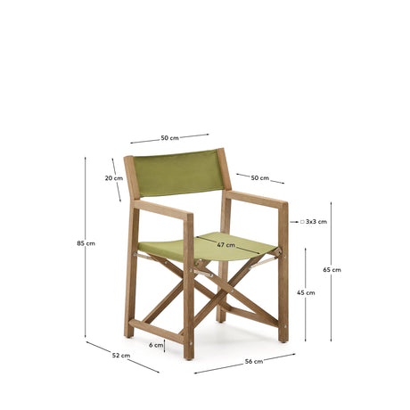 Outdoor-Klappstuhl Vilara in Grün aus massivem Akazienholz FSC 100% - ZEN ZONE Furniture