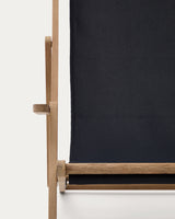 Klappbarer Outdoor-Liegestuhl Vilara in Schwarz aus massivem Akazienholz FSC 100%