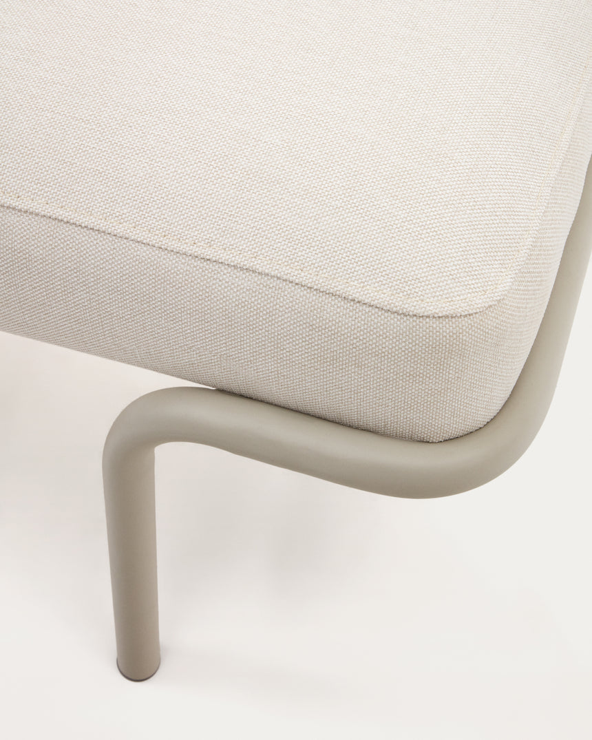 Compo Polsterbank beiger Chenille und graues Metallgestell 130 cm - ZEN ZONE Furniture