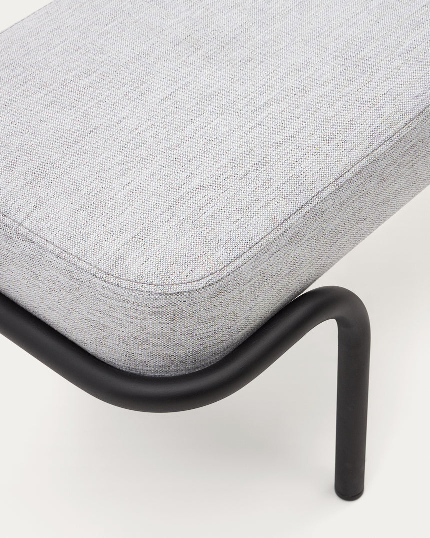 Compo Polsterbank in Grau und schwarzes Metallgestell 130 cm - ZEN ZONE Furniture