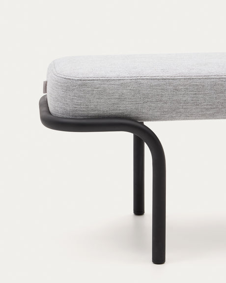 Compo Polsterbank in Grau und schwarzes Metallgestell 130 cm - ZEN ZONE Furniture