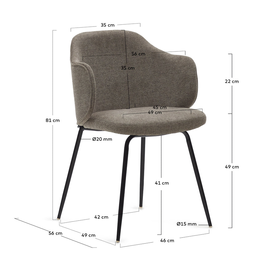 Yunia Stuhl Braun-Finish - ZEN ZONE Furniture