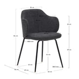 Yunia Stuhl Dark Grey-Finish - ZEN ZONE