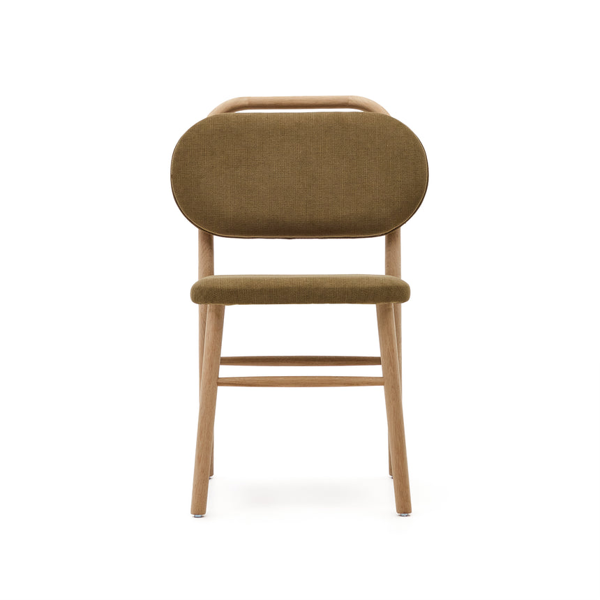 Helda Stuhl aus grüner Chenille und massivem Eichenholz FSC Mix Credit - ZEN ZONE Furniture