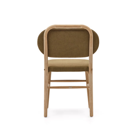 Helda Stuhl aus grüner Chenille und massivem Eichenholz FSC Mix Credit - ZEN ZONE Furniture