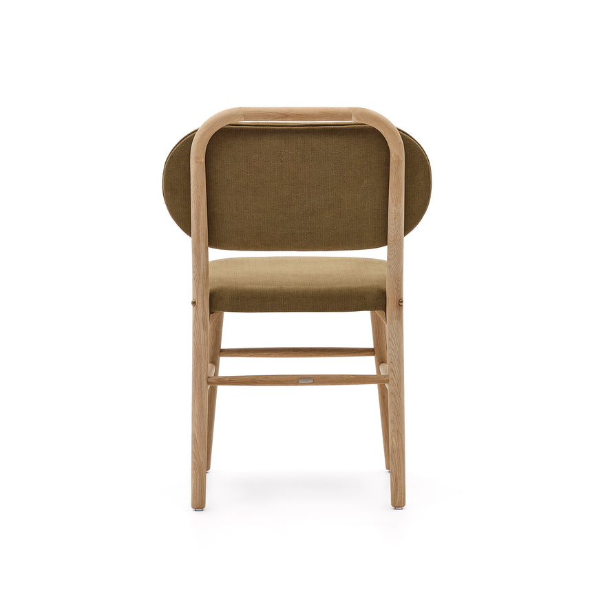 Helda Stuhl aus grüner Chenille und massivem Eichenholz FSC Mix Credit - ZEN ZONE Furniture