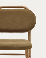Helda Stuhl aus grüner Chenille und massivem Eichenholz FSC Mix Credit - ZEN ZONE Furniture