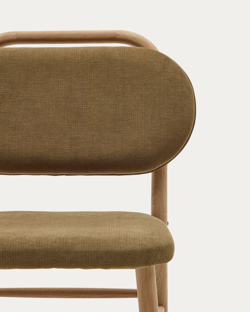 Helda Stuhl aus grüner Chenille und massivem Eichenholz FSC Mix Credit - ZEN ZONE Furniture