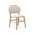 Helda Stuhl aus beiger Chenille und massivem Eichenholz FSC Mix Credit - ZEN ZONE Furniture