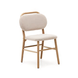 Helda Stuhl aus beiger Chenille und massivem Eichenholz FSC Mix Credit - ZEN ZONE Furniture