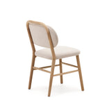 Helda Stuhl aus beiger Chenille und massivem Eichenholz FSC Mix Credit - ZEN ZONE Furniture
