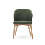 Darice Stuhl aus grüner Chenille und massivem Buchenholz 100% FSC mit naturfarbenem Finish - ZEN ZONE