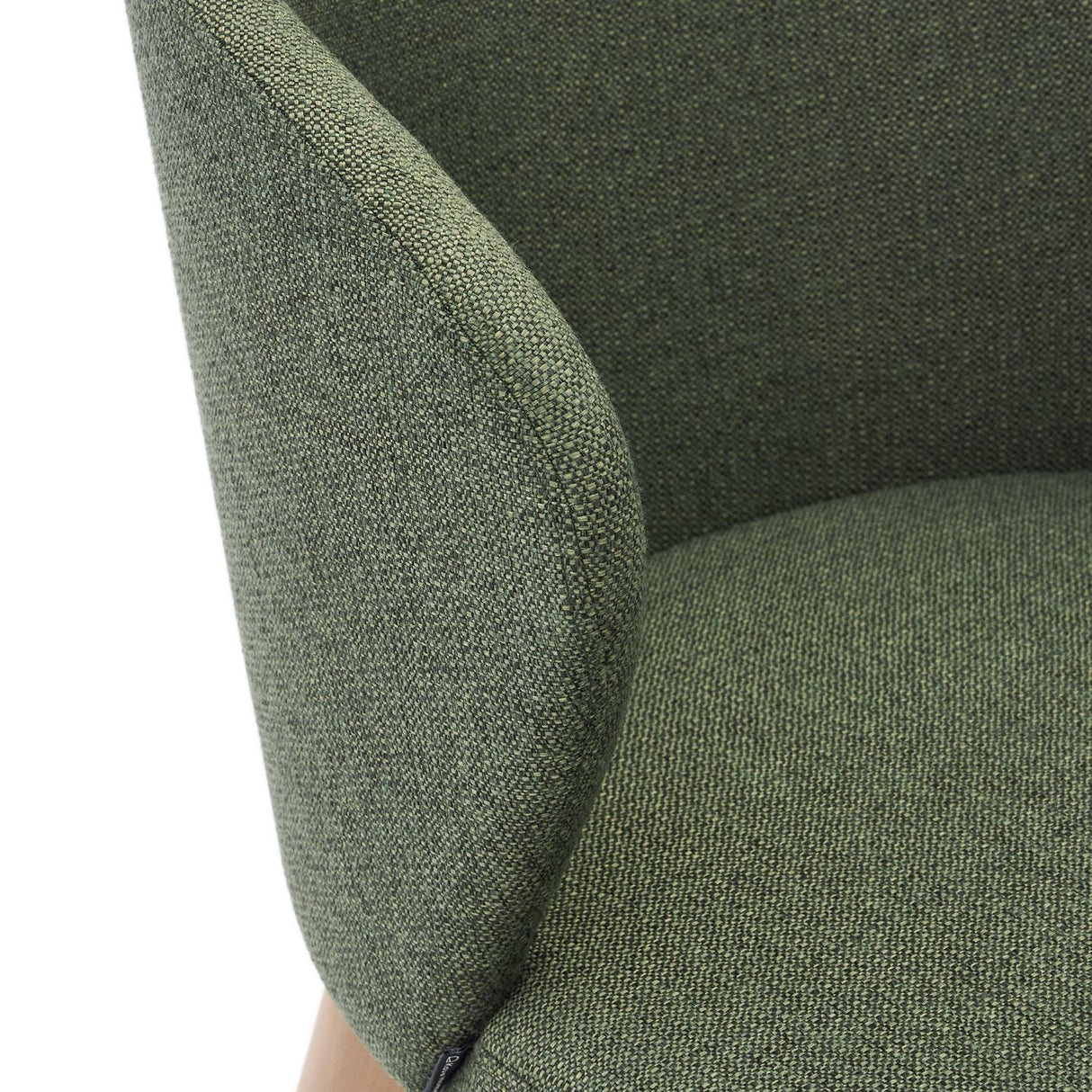 Darice Stuhl aus grüner Chenille und massivem Buchenholz 100% FSC mit naturfarbenem Finish - ZEN ZONE