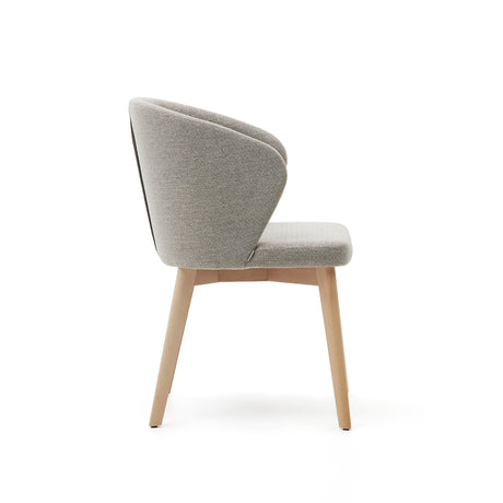 Darice Stuhl aus brauner Chenille und massivem Buchenholz 100% FSC mit naturfarbenem Finis - ZEN ZONE Furniture