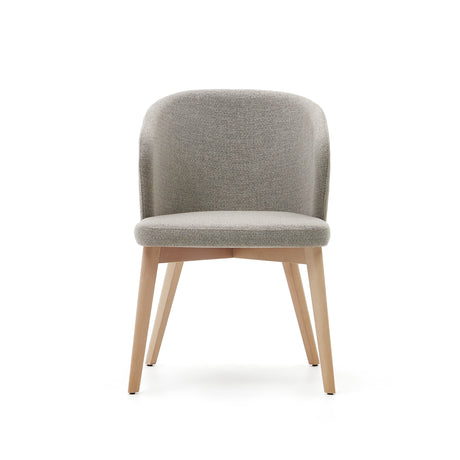 Darice Stuhl aus brauner Chenille und massivem Buchenholz 100% FSC mit naturfarbenem Finis - ZEN ZONE Furniture