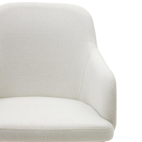 Nelida Stuhl aus beigefarbener Chenille und massivem Buchenholz 100% FSC mit naturfarbenem - ZEN ZONE