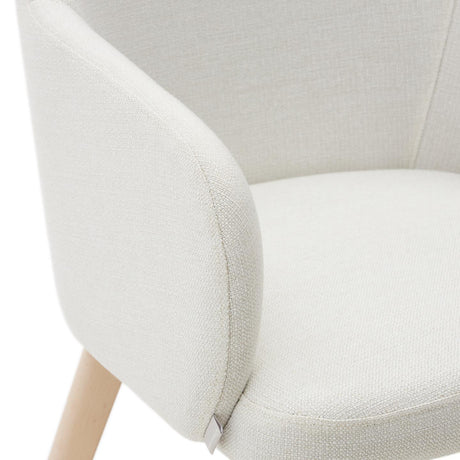 Nelida Stuhl aus beigefarbener Chenille und massivem Buchenholz 100% FSC mit naturfarbenem - ZEN ZONE