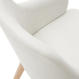 Nelida Stuhl aus beigefarbener Chenille und massivem Buchenholz 100% FSC mit naturfarbenem - ZEN ZONE