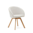 Marvin Drehstuhl mit beiger Chenille Beinen aus massiver Buche mit natürlichem Finish - ZEN ZONE Furniture