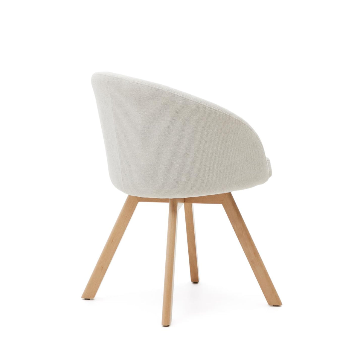 Marvin Drehstuhl mit beiger Chenille Beinen aus massiver Buche mit natürlichem Finish - ZEN ZONE