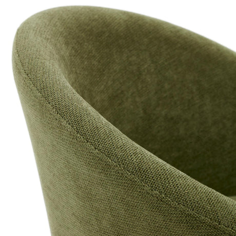Marvin Drehstuhl mit grüner Chenille Beine aus massiver Buche mit Nussholzfinish - ZEN ZONE