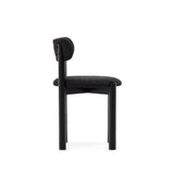 Nebai Stuhl aus schwarzem Bouclé und massivem Eichenholz mit schwarzem Finish - ZEN ZONE Furniture