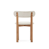 Nebai Stuhl aus weißem Bouclé und massivem Eichenholz mit natürlichem Finish - ZEN ZONE Furniture