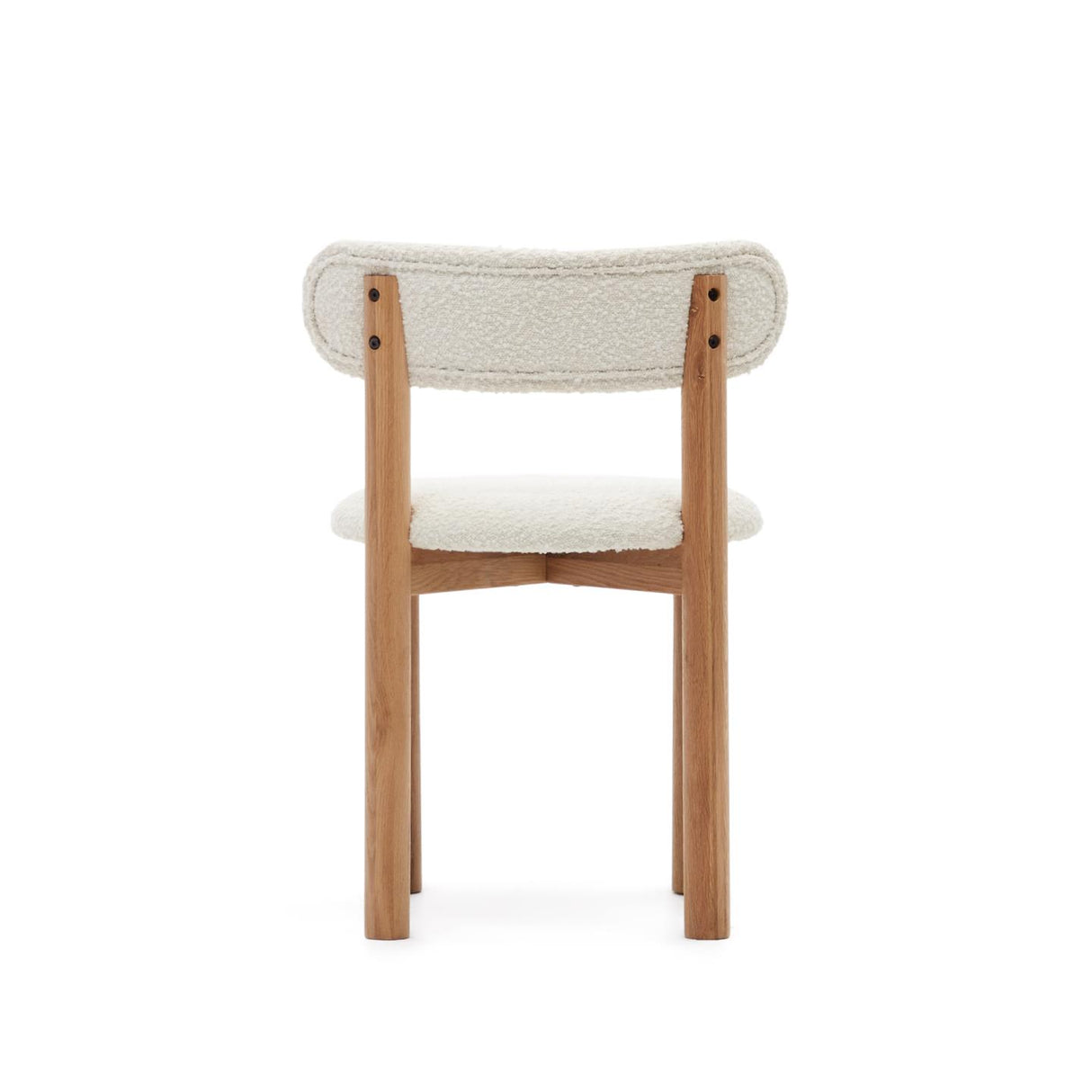 Nebai Stuhl aus weißem Bouclé und massivem Eichenholz mit natürlichem Finish - ZEN ZONE