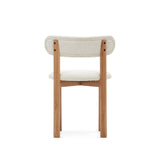 Nebai Stuhl aus weißem Bouclé und massivem Eichenholz mit natürlichem Finish - ZEN ZONE