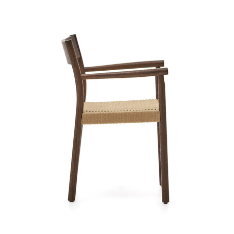 Stuhl Yalia aus massiver Eiche mit Nussbaum-Finish und Sitz aus Seil FSC 100% - ZEN ZONE Furniture