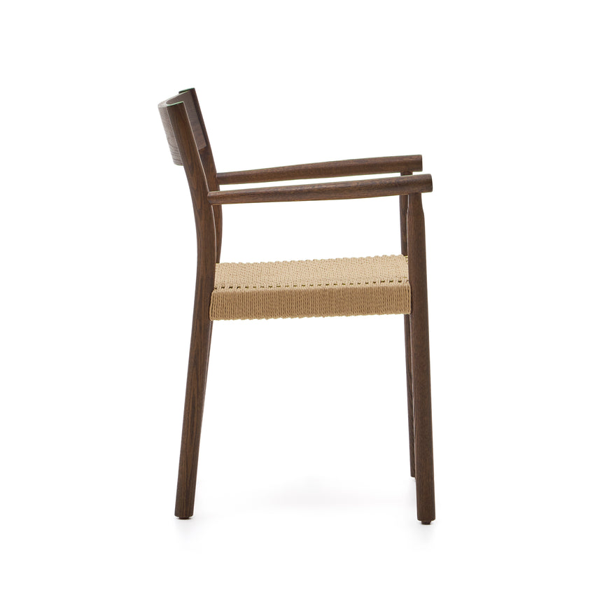 Stuhl Yalia aus massiver Eiche mit Nussbaum-Finish und Sitz aus Seil FSC 100% - ZEN ZONE Furniture