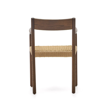 Stuhl Yalia aus massiver Eiche mit Nussbaum-Finish und Sitz aus Seil FSC 100% - ZEN ZONE Furniture