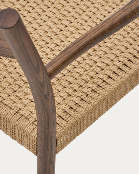 Stuhl Yalia aus massiver Eiche mit Nussbaum-Finish und Sitz aus Seil FSC 100% - ZEN ZONE Furniture