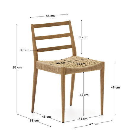Analy Stuhl aus massiver Eiche mit natürlichem Finish und Sitz aus Seil FSC 100% - ZEN ZONE Furniture