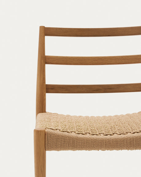 Analy Stuhl aus massiver Eiche mit natürlichem Finish und Sitz aus Seil FSC 100% - ZEN ZONE Furniture