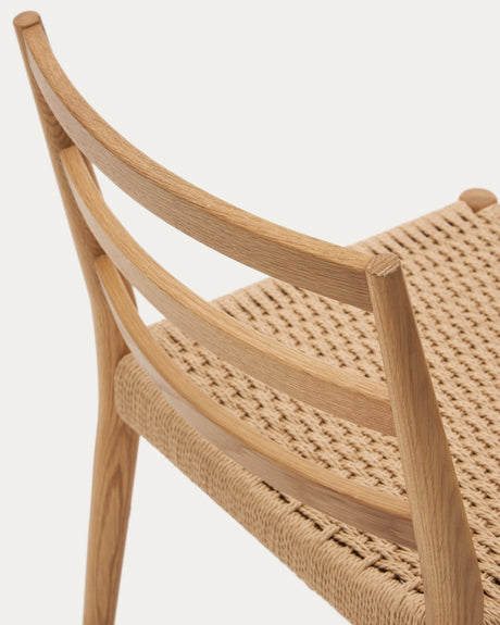 Analy Stuhl aus massiver Eiche mit natürlichem Finish und Sitz aus Seil FSC 100% - ZEN ZONE Furniture