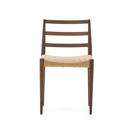 Analy Stuhl aus massiver Eiche mit Nussholz-Finish und Sitz aus Seil FSC 100% - ZEN ZONE Furniture
