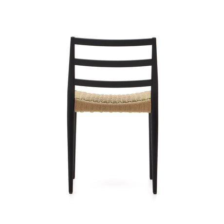 Analy Stuhl aus massiver Eiche mit schwarzem Finish und Sitz aus Seil FSC 100% - ZEN ZONE Furniture