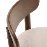 Nebai Stuhl aus brauner Chenille und Gestell aus massivem Eichenholz mit Nussholz Finish F - ZEN ZONE