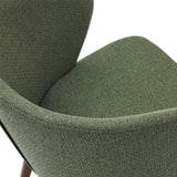 Darice Stuhl aus grüner Chenille und massivem Buchenholz 100% FSC mit Nussbaum-Finish - ZEN ZONE