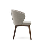 Darice Stuhl aus brauner Chenille und massivem Buchenholz 100% FSC mit Nussbaum-Finish - ZEN ZONE Furniture